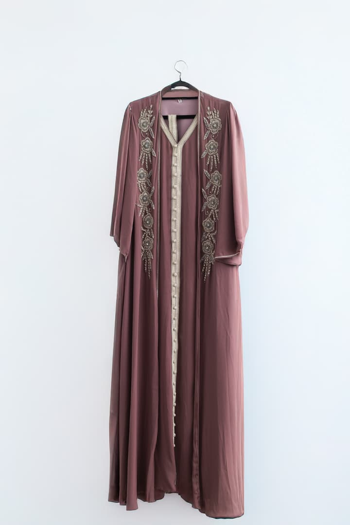 Zahra Rosewood Embellished Abaya
